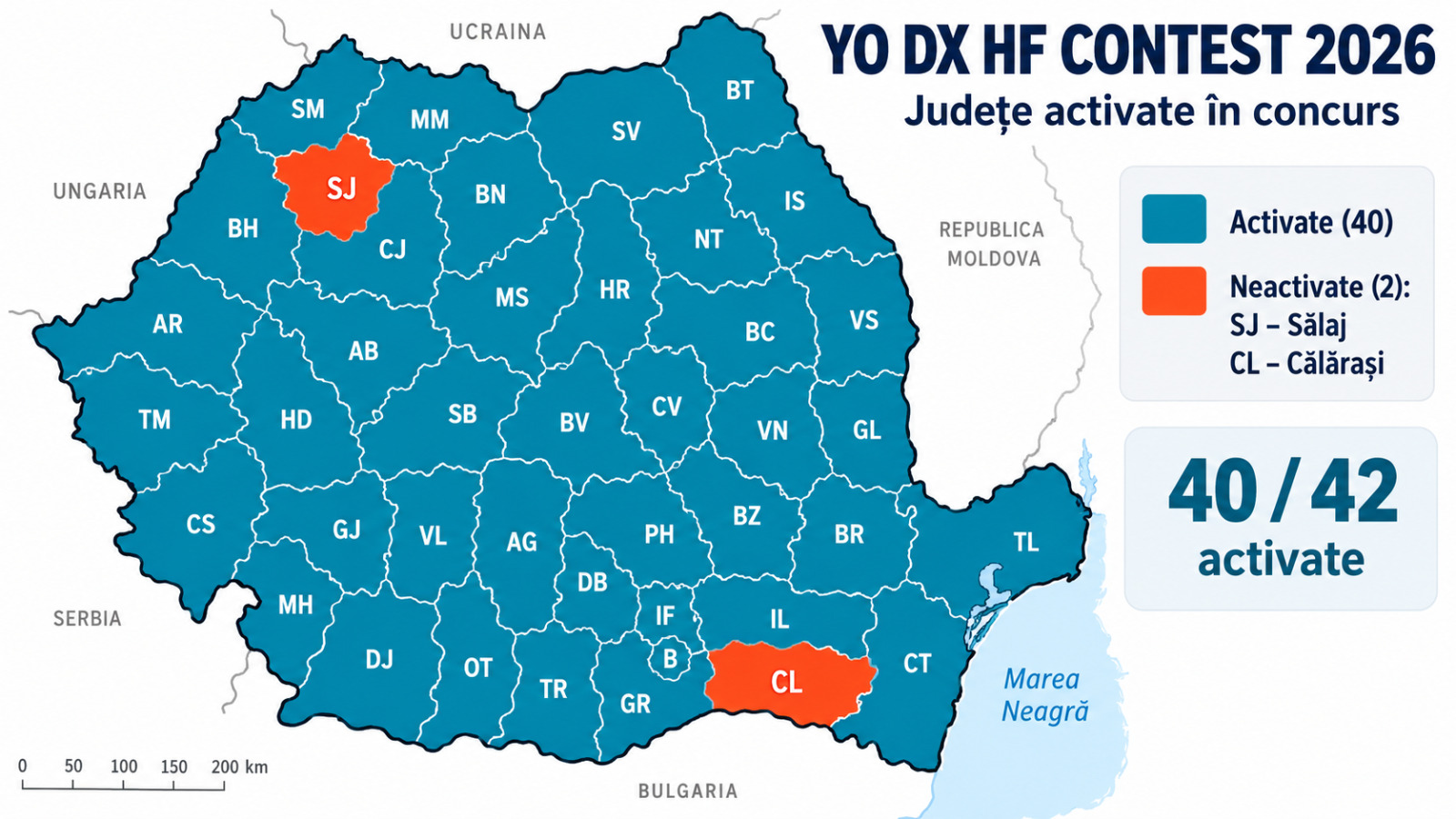 Harta Județelor Activate în Concurs